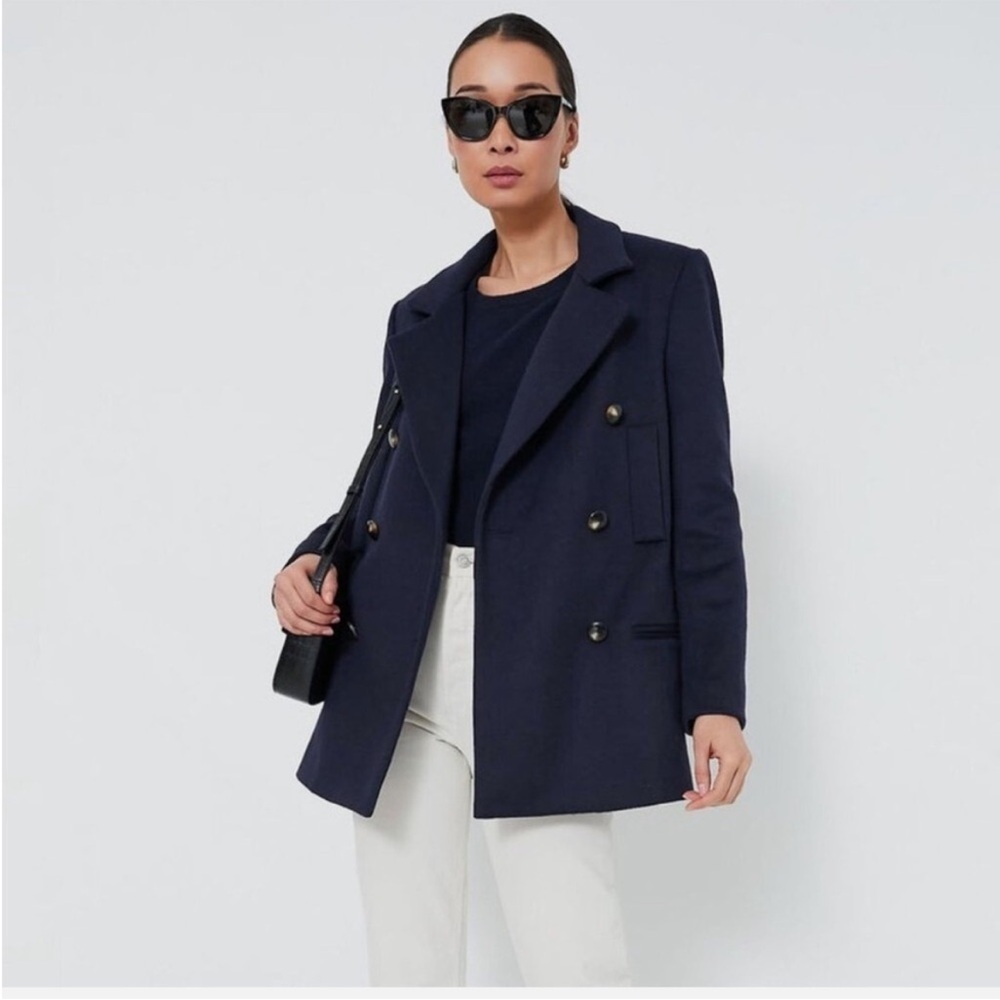 NWT Tuckernuck Kensington Navy Double-Breasted Women's Coat size M